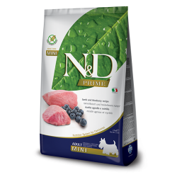 Храна за кучета N&D PRIME Grain-Free Adult Mini Lamb & Blueberry – пълноценна храна за кучета в зряла възраст от дребни породи 800гр.